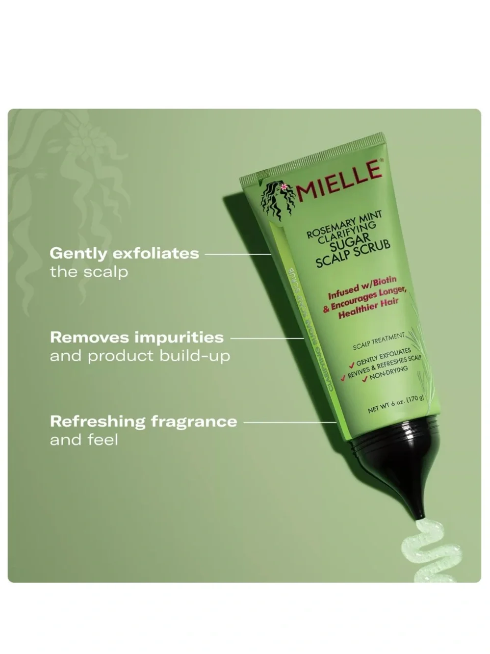 ✨ Mielle Rosemary Mint Clarifying Sugar Scalp Scrub | Full Size Factory Sealed